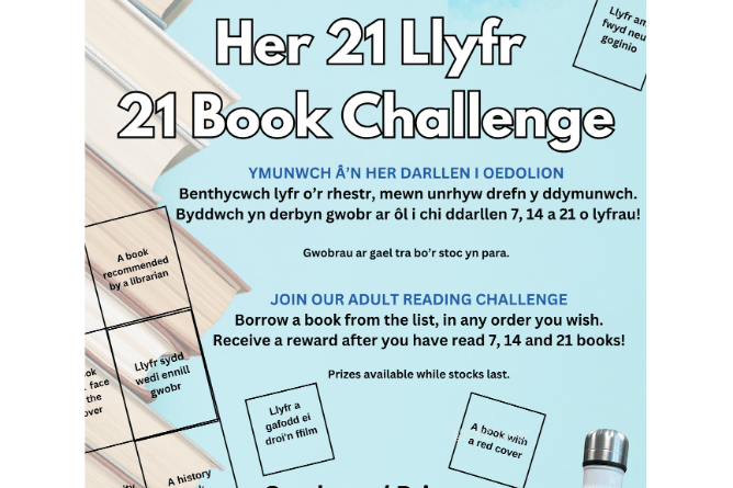 Ceredigion residents are being challenged to read 21 books within a year. Image: Ceredigion County Council