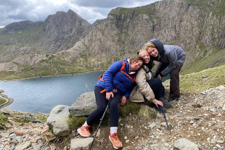 Hepatology staff Chloe Lewis, Ethel Jenkins and Donna Blinston on a previous fundraising challenge, completing the Three Peaks.