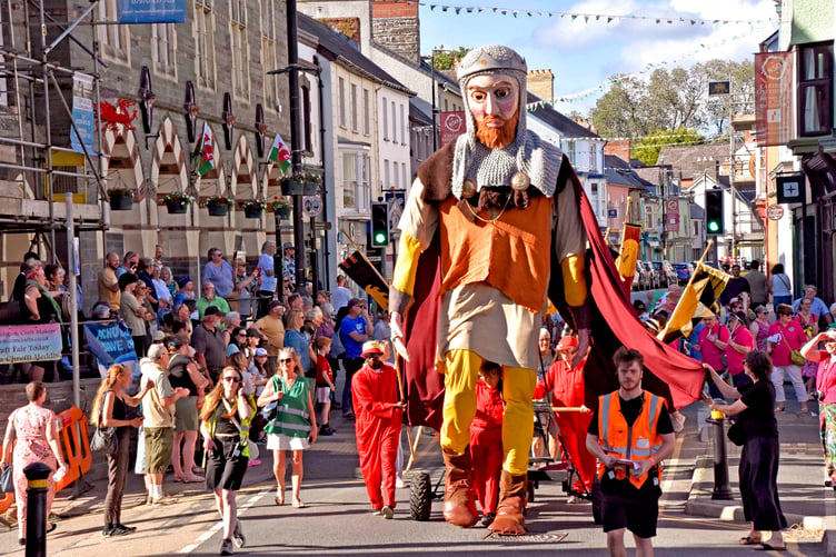 Lord Rhys standing tall in Cardigan's High Street