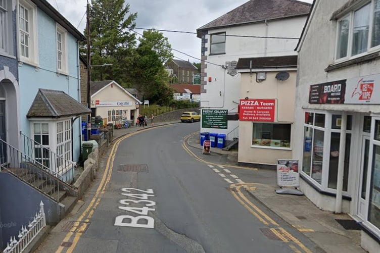 Margaret Street leading to Uplands square, New Quay
