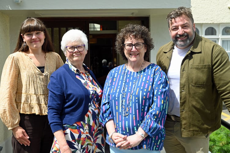 Fern Towers, National Lottery Community Fund, HAHAV Chair of trustees Gwerfyl Pierce Jones, Elin Jones MS, and Cllr Clive Davies