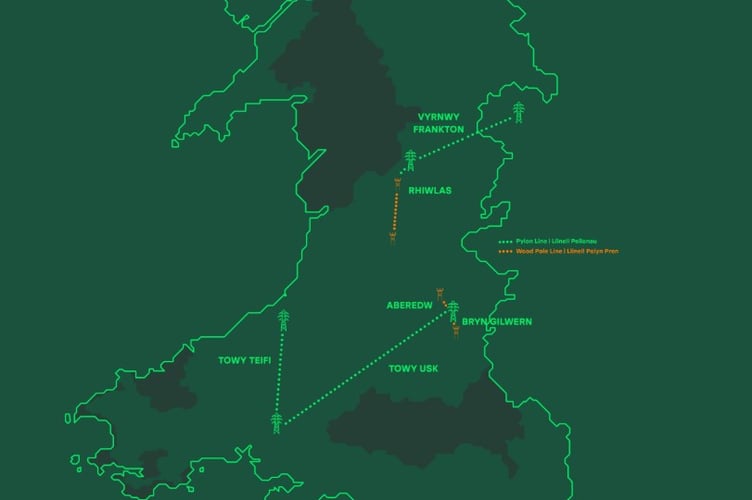 Greengen Cymru pylons