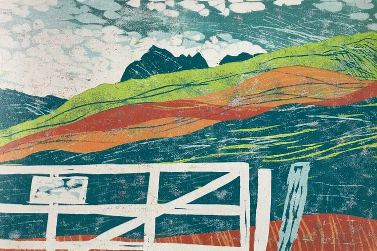A landscape art piece entitled 'Eryri'.