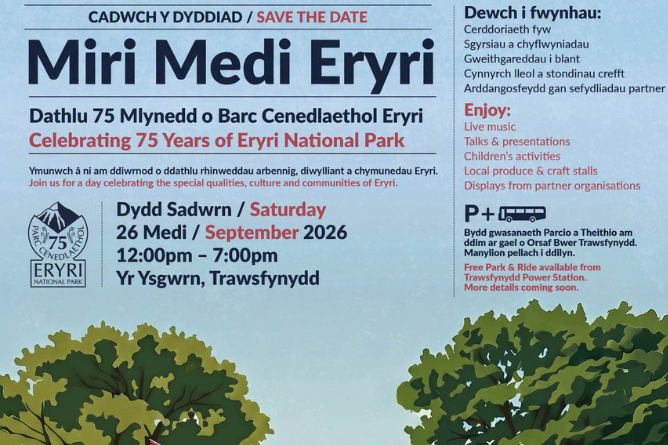 A celebration day has been organised to mark 75 years of the designation of Eryri as a National Park. Image: Eryri National Park Authority