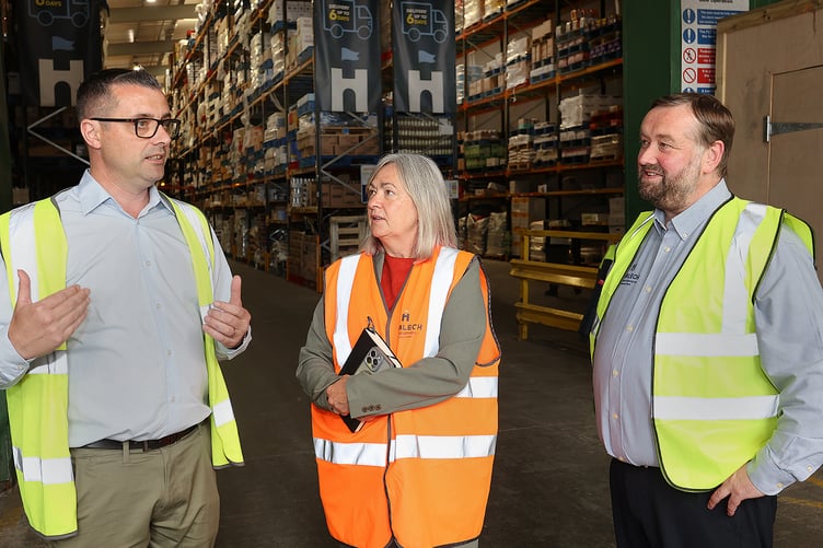 Pictured with Liz Saville Roberts MP are Ian Evans and Mark Lawton. Photo: Phil Blagg Photography.