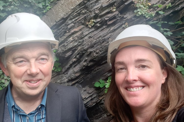 Will and Julie in 2022 following a tour of the tunnel under Aberystwyth where artefacts were kept during the war. Photo: Julie McNicholls Vale