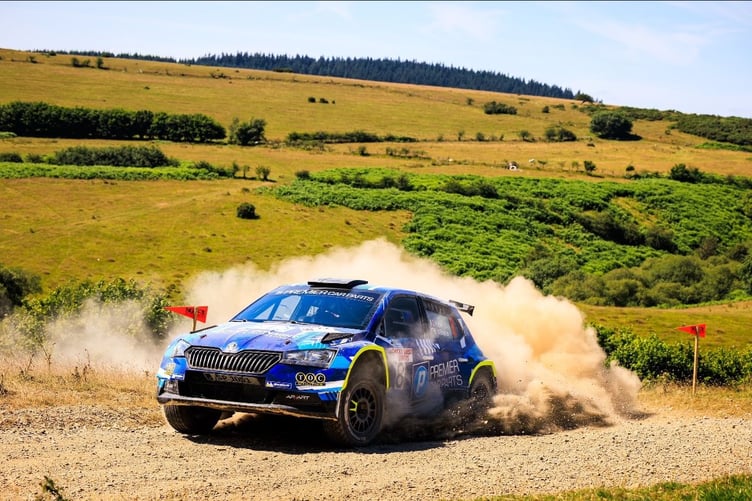 Jordan Hone and Sion Williams in their Premier Car Parts Škoda Fabia RS Rally2