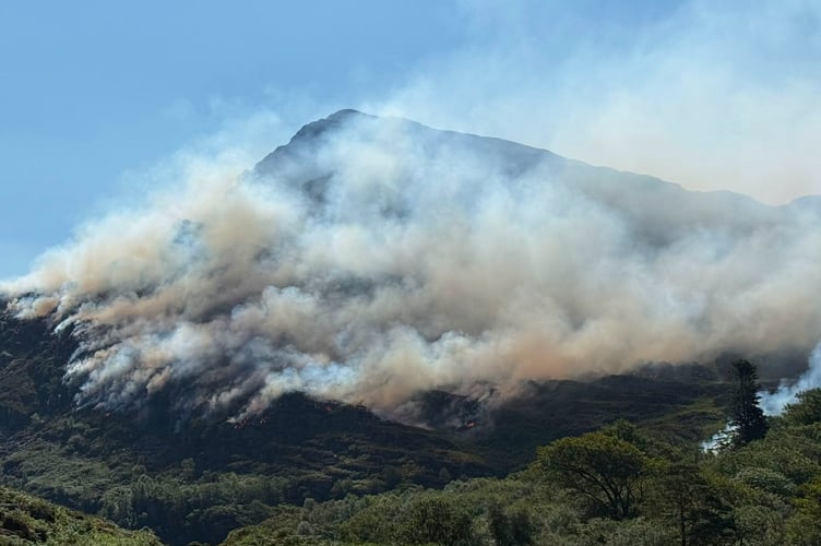 North Wales Fire service picture of the fire at Llanbedr near Harlech