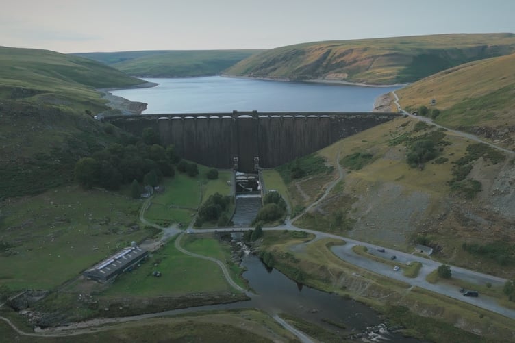 Claerwen reservoir, high up in the Cambrian Mountains.