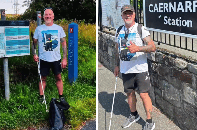 Ed Roberts from Pwllheli during his charity walk