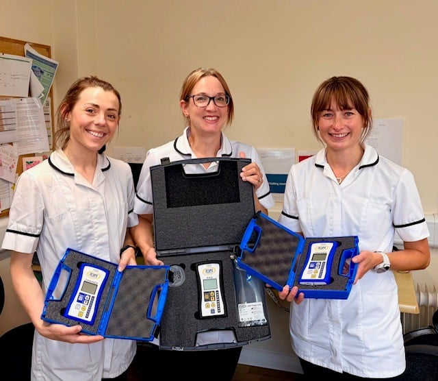 Staff from the Adult Speech and Language Therapy team with the new equipment