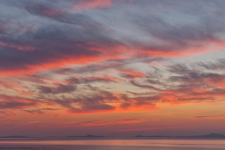 red skies above Llwygwril Deb Harlow