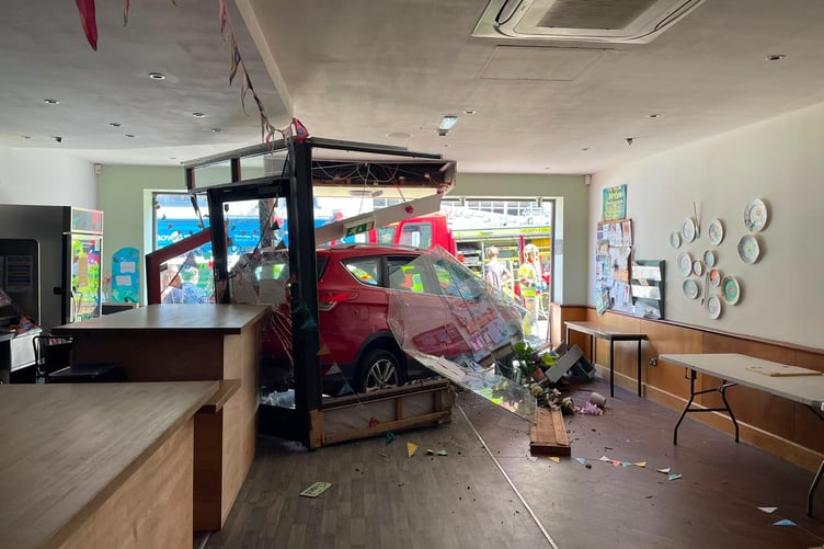 The view from inside the shop.