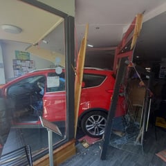Staff share shock of watching car reverse into non-profit shop window