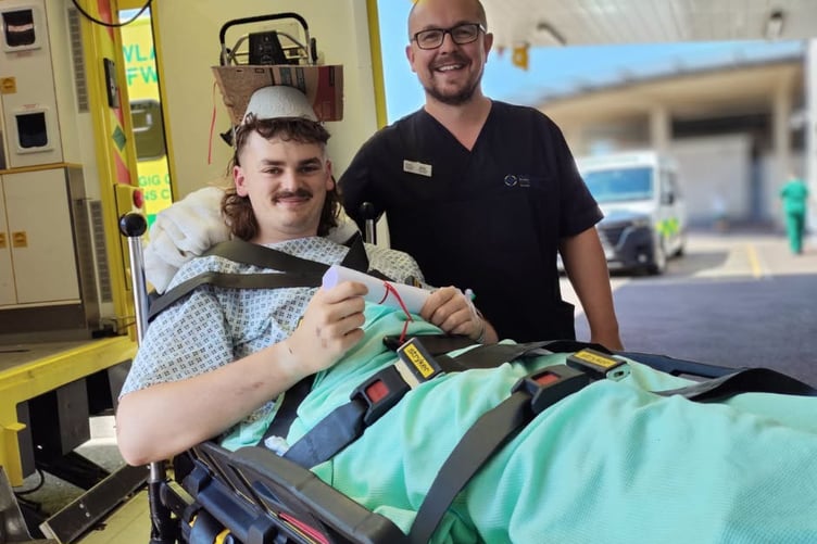 Andy made sure Elis Jones marked his graduation in hospital. Photo: Cardiff and Vale University Health board