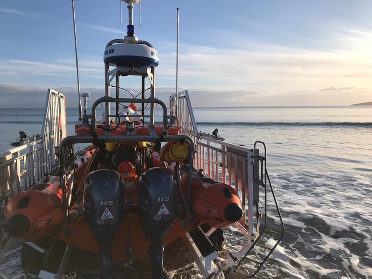 Abersoch RNLI were called out to help three people on a broken down boat. Photo: RNLI/Abersoch RNLI