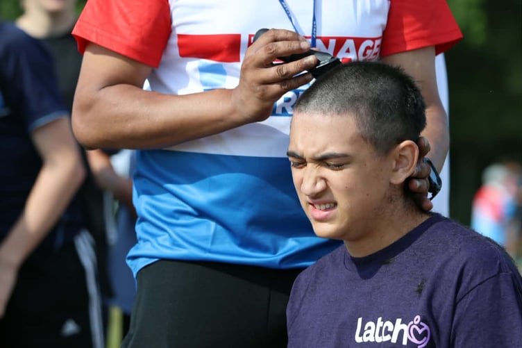 Elijah Rahman faced the clippers in support of his friend, Edward Taylor. Photo: Elijah Rahman/ Ysgol Penglais