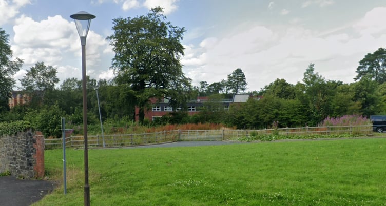 The land near Powys council headquarters in Llandrindod Wells