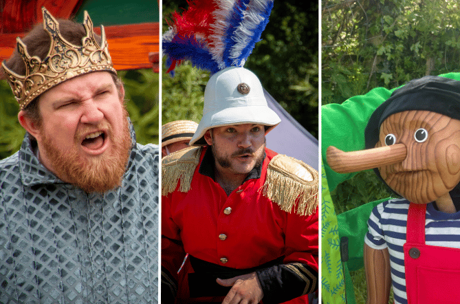 Scenes from 'As You Like It', 'Pirates of Penzance' and 'Pinocchio'. Photo: Illyria