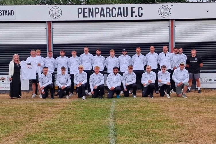 Penparcau with their smart new tracksuits