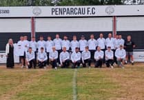 Penparcau FC thanks sponsors for new tracksuits