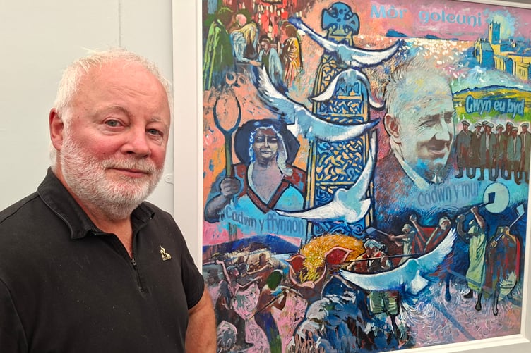 Meirion Jones was commissioned to create a special painting used on the cover the Eisteddfod programme.