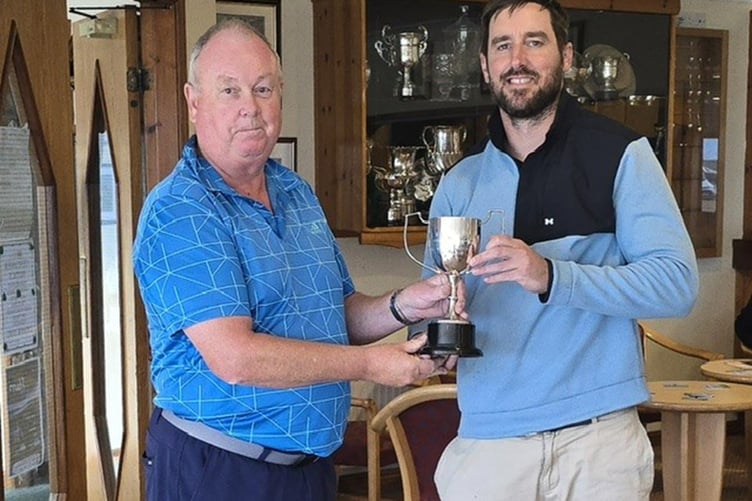 Club champion Gareth Davies with captain Harri Jones