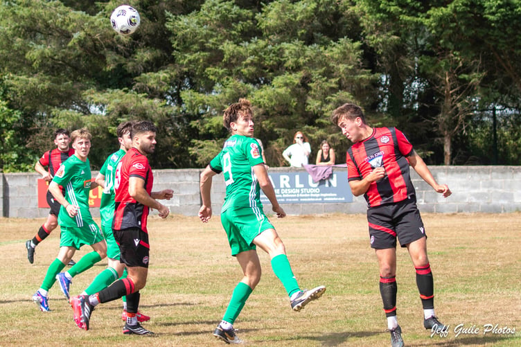 Action from Porthmadog's 1-0 win against Rhyl 1879 at The Traeth on Saturday (Photo: Jeff Guile)