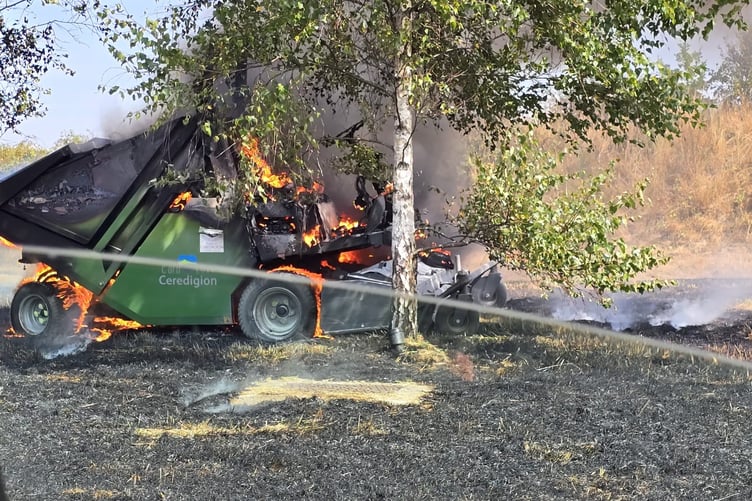 Fire lawn mower