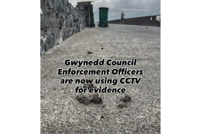 Visitors to Barmouth are being warned not to let their dogs foul the streets. Photo: Barmouth Town Council screengrab