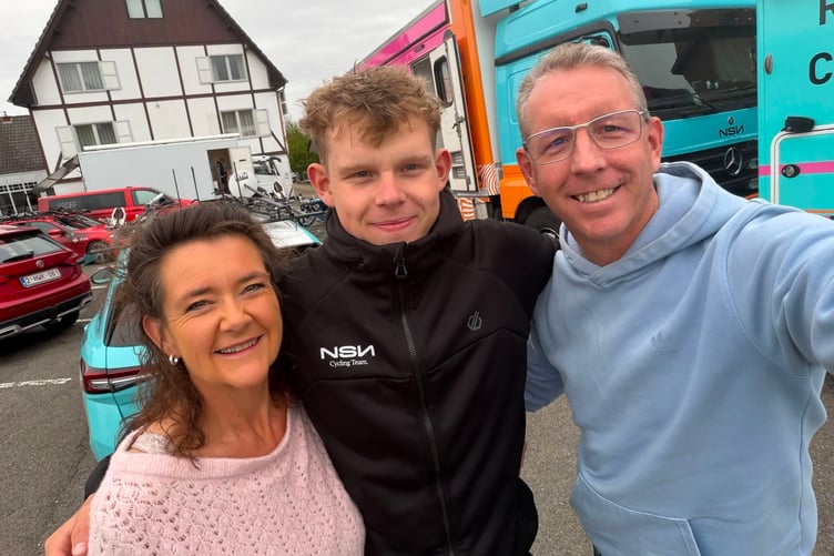 Finlay Tarling with parents Michael and Dawn