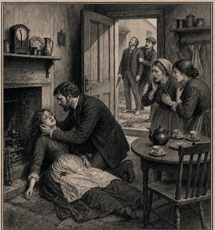 The scene of the terrible crime on Friday 29 May 1885 on Poplar Row in Aberystwyth.