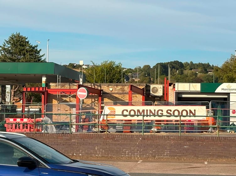 Burger King banners have appeared around Morrisons petrol station in Aberystwyth