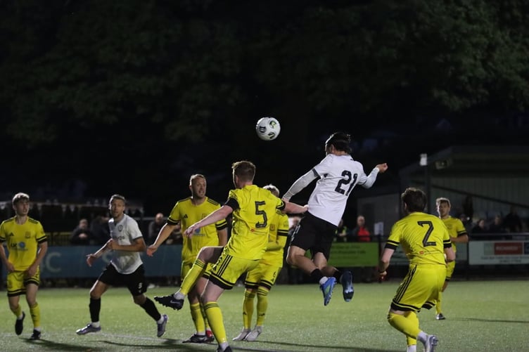 Charlie Fisher doubles Bala's lead early in the second half (Photo: Bala Town FC)