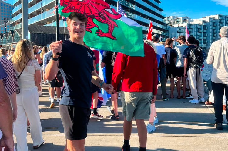 Steffan representing Wales and the UK at the ILCA6 Youth World Championships in Denmark