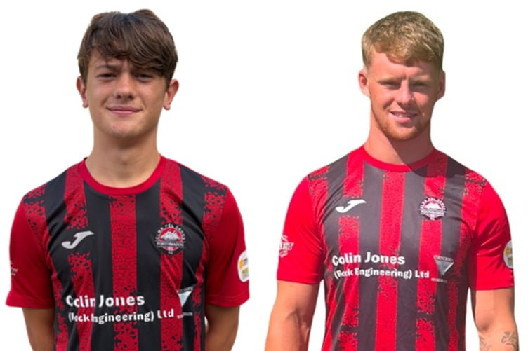 Dylan Summers-Jones (right) gave Port the lead; Osian Ellis (left) scored the winner