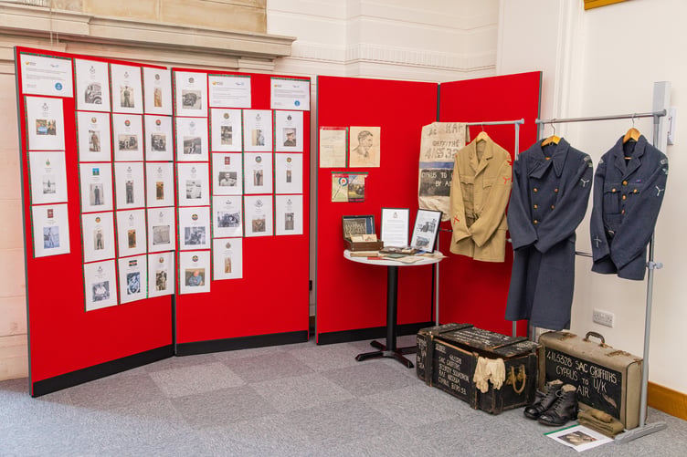 National Service items and images on display at the National Library of Wales in Aberystwyth