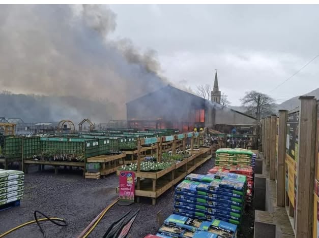 The Tremadog Garden Centre fire in 2022