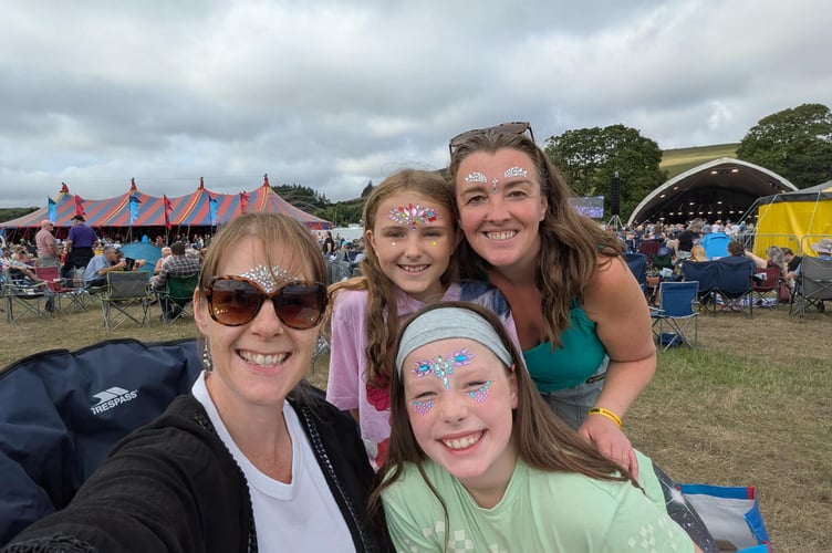 Lucy Pearson, Jenna McNicholls Vale, Phoebe Pearson and Julie McNicholls Vale soaked up the sun and fun on the first day of the festival.