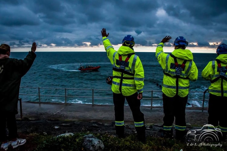 Aberdyfi RNLI crew in action. Photo: Lisa Lynch