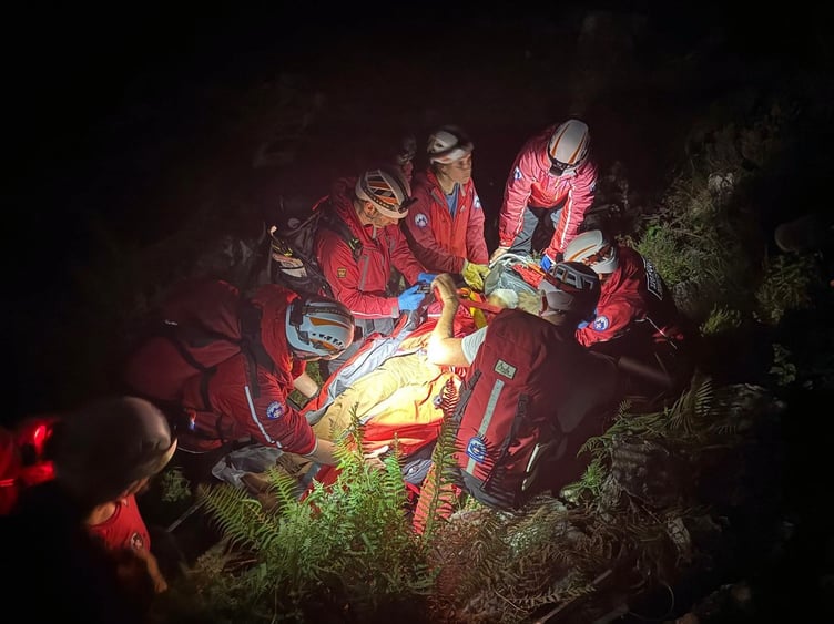 A lost walker has been taken to hospital after a rock fell on their head. Photo: Aberdyfi Search & Rescue Team