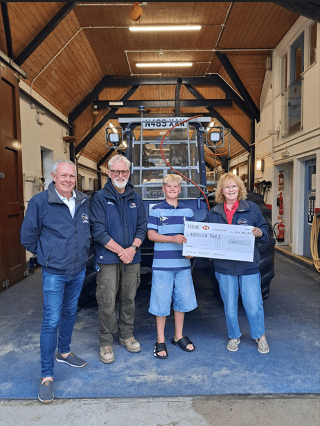 12-year-old Rupert raises over £3,000 for Abersoch RNLI. Photo: RNLI/Sarah Leather
