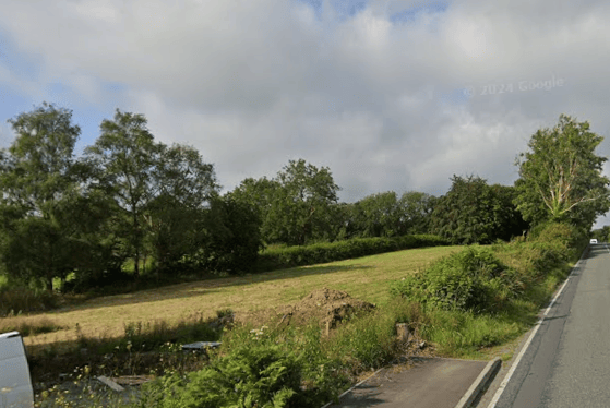 The former school playing fields in Llanwnnen