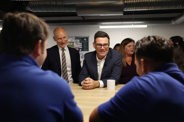 Prime Minister Andy Burnham during his August visit to Wales