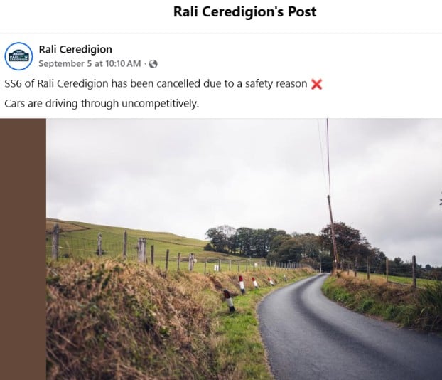 Rally staae cancelled