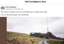 Rali Ceredigion stage was cancelled after a private car strayed onto the circuit