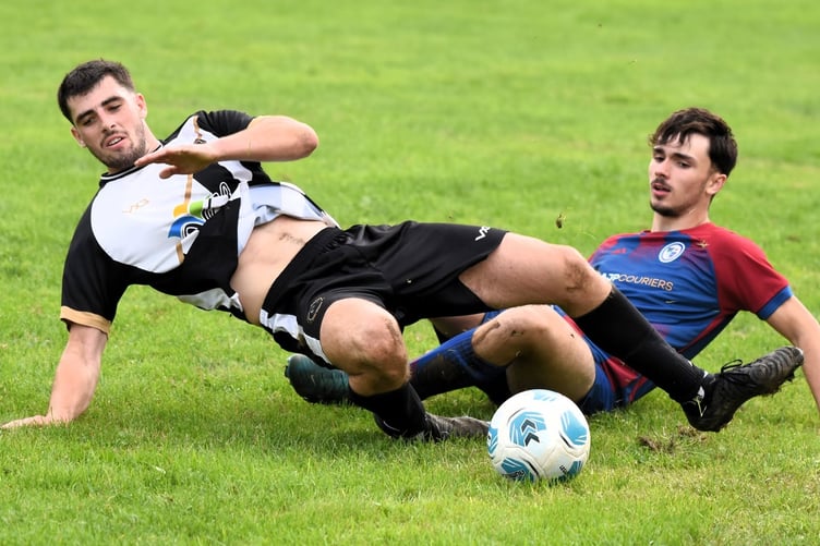 Bow Street and Llangollen were evenly-matched at Cae Piod on Saturday (Photo: Bev Hemmings)