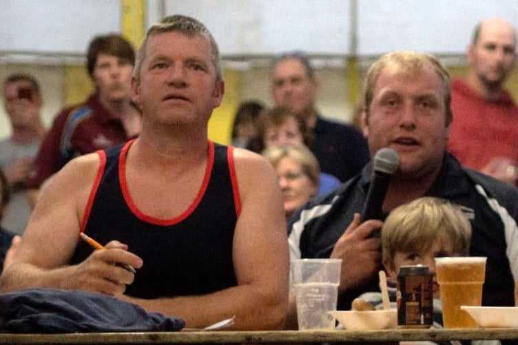 Ceredigion County Council Leader Bryan Davies and Prys Lewis enjoy a close relationship, as evident in this image from a social event prior to Lewis’ appointment as farm manager at the council-owned Llettytwppa Farm.