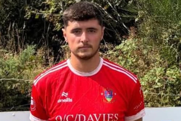 Osian Thomas, Newcastle Emlyn player of the month for September, scored five goals against Llanilar Reserves