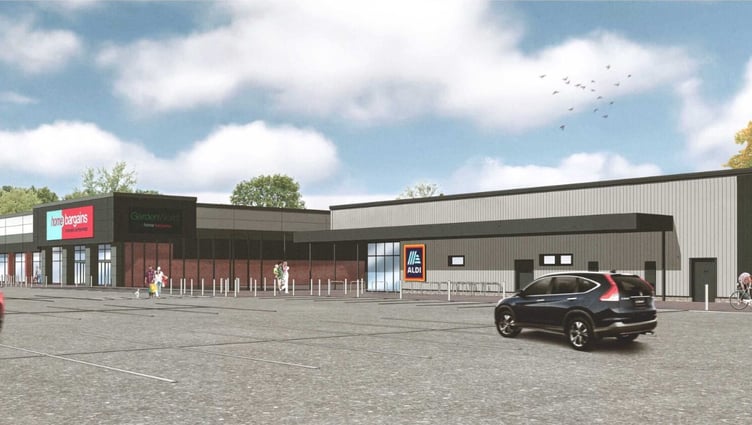 An artist's impression of the new Cardigan Aldi store
